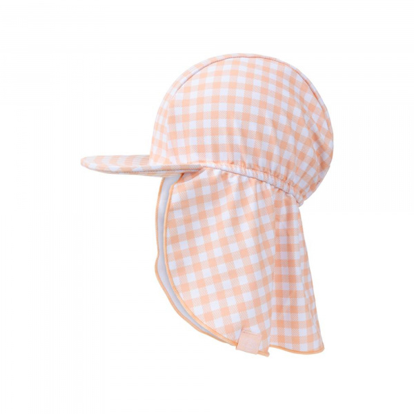 Casquette uv 1-2 ans carreaux orange Swim essentials