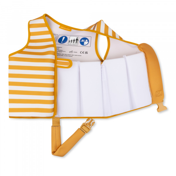 Gilet de natation enfant 3-6 ans - rayures jaunes Swim essentials