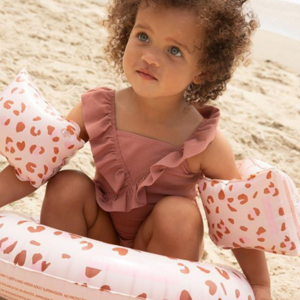 Brassards piscine enfant 2-6 ans - léopard old pink Swim essentials