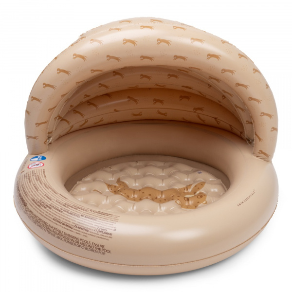 Piscine gonflable avec canopy léopard beige Swim essentials