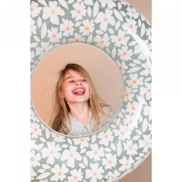 Bouée gonflable 90 cm fleurs vertes Swim essentials