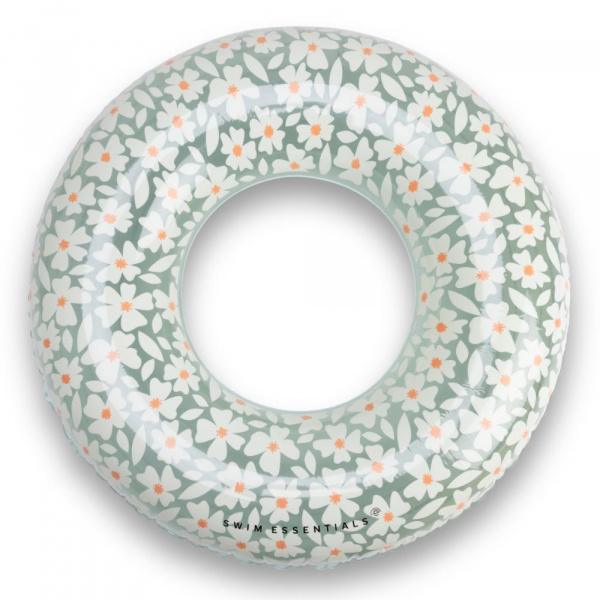 Bouée gonflable 90 cm fleurs vertes Swim essentials