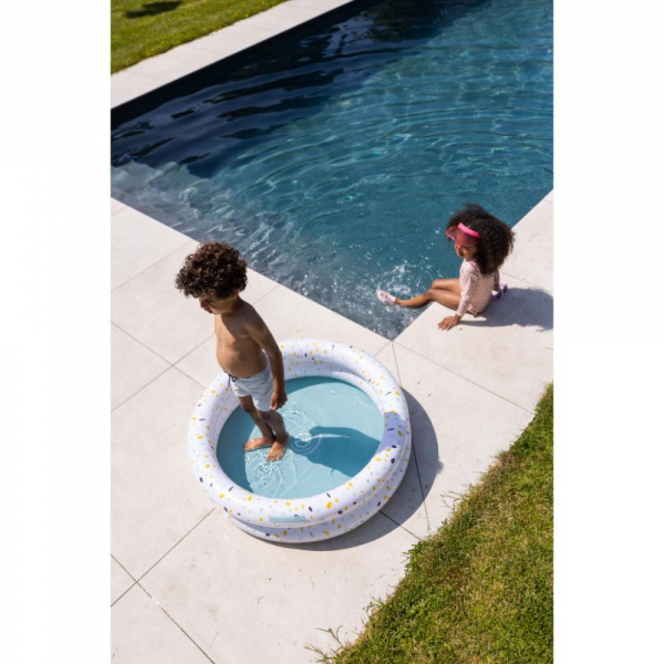 Piscine bébé ø 100 cm 2 anneaux terrazzo blanc Swim essentials