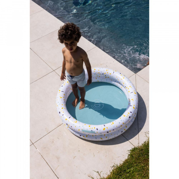 Piscine bébé ø 100 cm 2 anneaux terrazzo blanc Swim essentials