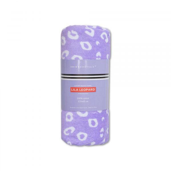 Serviette de plage coton 135 x 65 cm - léopard lila Swim essentials