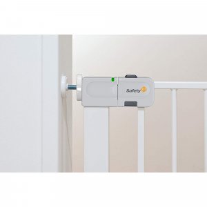 Barrière enfant 73–80 cm + extension 14 cm pour atteindre 94 cm, métal, auto close, fixation pression à 4 points, blanc Safety 1st