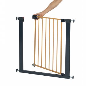 Barrière de sécurité enfant easy close effet bois Safety 1st