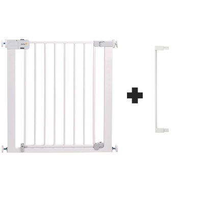 Barrière enfant avec extension 7 cm auto close blanc