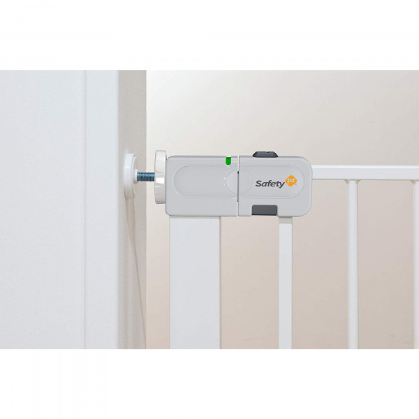 Barrière enfant 73–80 cm + extension 14 cm pour atteindre 94 cm, métal, auto close, fixation pression à 4 points, blanc Safety 1st