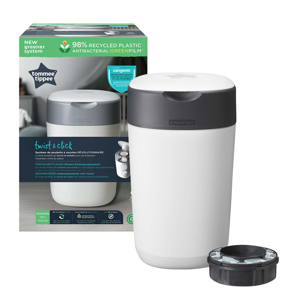 Tommee Tippee Simplee White poubelle à couches + recharge pour