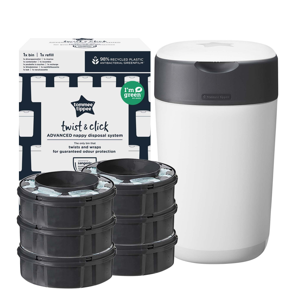 Pack 4 Recambios + Contenedor Sangenic Twist & Click de Tommee Tippee