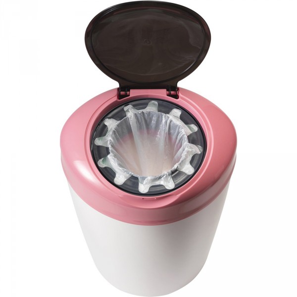 Poubelle à couches simplee rose de Sangenic sur allobébé