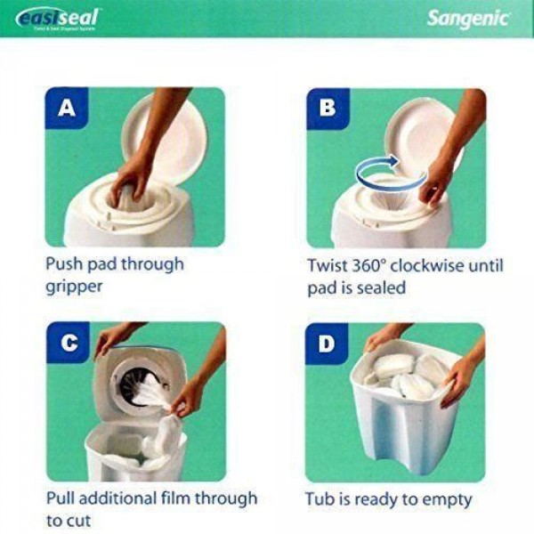 Poubelle 45 couches blanc de Sangenic sur allobébé