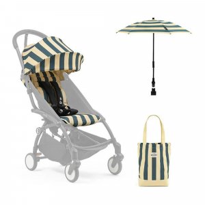 Kit d'été poussette yoyo 3 avec ombrelle, assise pack 6+ et sac tote bag monaco - edition limitée riviera Stokke