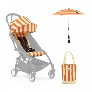 Kit d'été poussette yoyo 3 avec ombrelle, assise pack 6+ et sac tote bag capri - edition limitée riviera Stokke