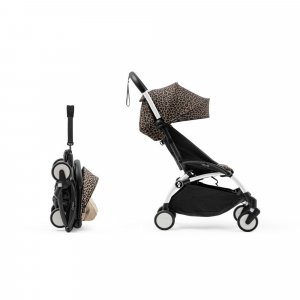 Poussette yoyo 3 châssis blanc pack 6+ leopard - wild collection Stokke