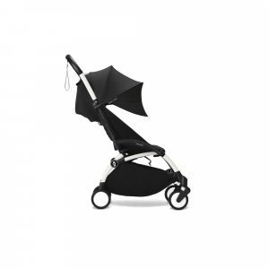 Poussette yoyo 3 châssis blanc pack 6+ noir Stokke