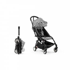 Poussette yoyo 3 châssis noir pack 6+ zebra - wild collection Stokke