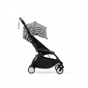 Poussette yoyo 3 châssis noir pack 6+ zebra - wild collection Stokke
