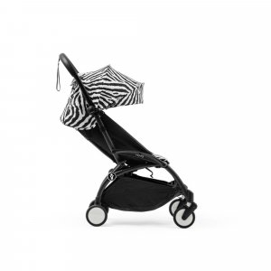 Poussette yoyo 3 châssis noir pack 6+ zebra - wild collection Stokke