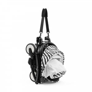Poussette yoyo 3 châssis noir pack 6+ zebra - wild collection Stokke