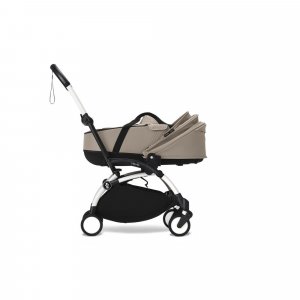 Poussette duo yoyo 3 - châssis blanc pack 6+ et nacelle taupe Stokke