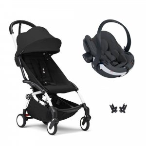 Poussette duo yoyo 3 - châssis blanc pack 6+ et siège auto izi go modular x2 by besafe noir Stokke