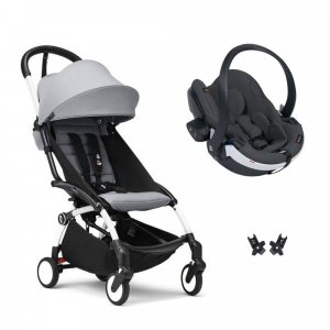 Poussette duo yoyo 3 - châssis blanc pack 6+ et siège auto izi go modular x2 by besafe stone Stokke