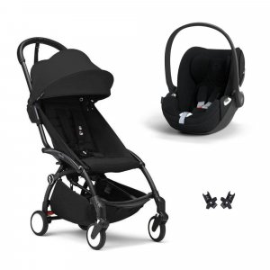Poussette duo yoyo 3 pack 6+ et siège auto cloud t plus black - chassis noir - noir Stokke