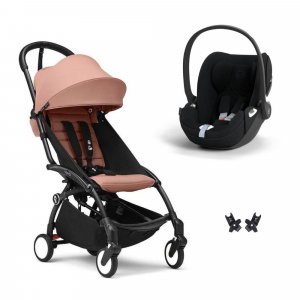 Poussette duo yoyo 3 pack 6+ et siège auto cloud t plus black - chassis noir - ginger Stokke