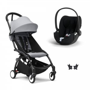 Poussette duo yoyo 3 pack 6+ et siège auto cloud t plus black - chassis noir - stone Stokke