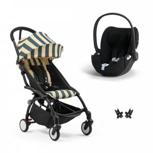 Poussette duo yoyo 3 pack 6+ et siège auto cloud t plus black - chassis noir - monaco Stokke