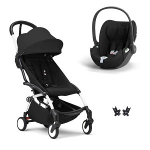 Poussette duo yoyo 3 pack 6+ et siège auto cloud t - chassis blanc - noir Stokke
