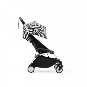 Poussette duo yoyo 3 pack 6+ et siège auto cloud g black - chassis blanc - zebra Stokke