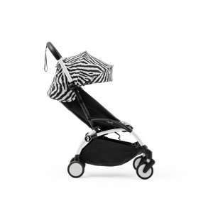 Poussette duo yoyo 3 pack 6+ et siège auto aton b2 black - chassis blanc - zebra Stokke