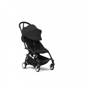 Poussette duo yoyo 3 pack 6+ et siège auto cloud g black - chassis noir - noir Stokke
