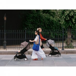 Poussette complète yoyo 3 châssis blanc pack 0+ et 6+ zebra / noir Stokke