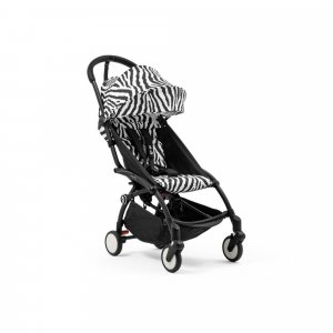 Poussette duo yoyo 3 pack 6+ et siège auto aton b2 black - chassis noir - zebra Stokke