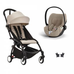 Poussette duo yoyo 3 pack 6+ et siège auto cloud t plus beige - chassis noir - bonpoint Stokke