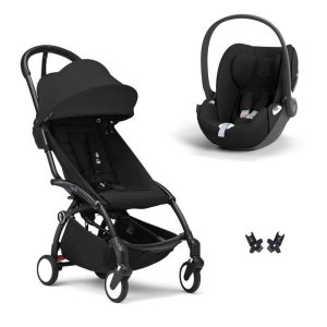 Poussette duo yoyo 3 pack 6+ et siège auto cloud t black - chassis noir - noir Stokke