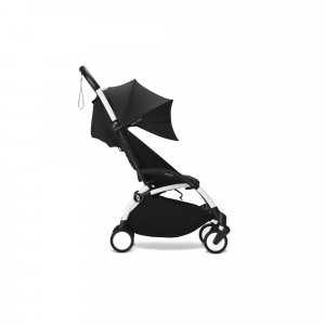 Poussette duo yoyo 3 pack 6+ et siège auto cloud g black - chassis blanc - noir Stokke