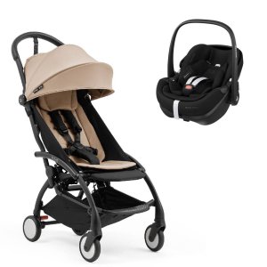 Poussette duo yoyo 5 + siège auto pebble 360 pro 2 taupe Stokke
