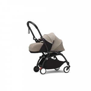 Poussette complète yoyo 3 châssis noir pack 0+ et 6+ taupe Stokke