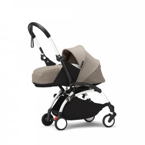 Poussette complète yoyo 3 châssis blanc pack 0+ et 6+ taupe Stokke