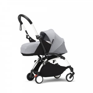 Poussette complète yoyo 3 châssis blanc pack 0+ et 6+ stone Stokke