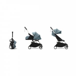Poussette complète yoyo 3 châssis blanc pack 0+ et 6+ aqua Stokke