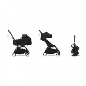 Poussette duo yoyo 3 - châssis noir pack 6+ et nacelle noir Stokke