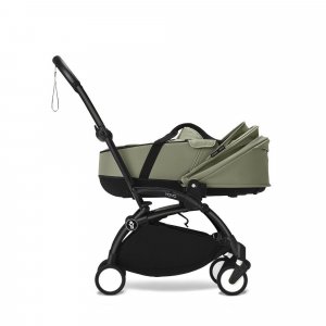 Poussette duo yoyo 3 - châssis noir pack 6+ et nacelle olive Stokke