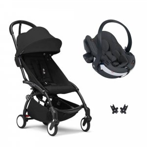 Poussette duo yoyo 3 - châssis noir pack 6+ et siège auto izi go modular x2 by besafe noir Stokke