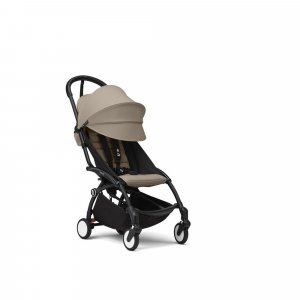 Poussette duo yoyo 3 - châssis noir pack 6+ et siège auto izi go modular x2 by besafe taupe Stokke